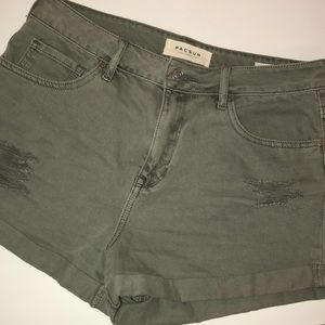 PacSun Army Green High Waisted Shorts